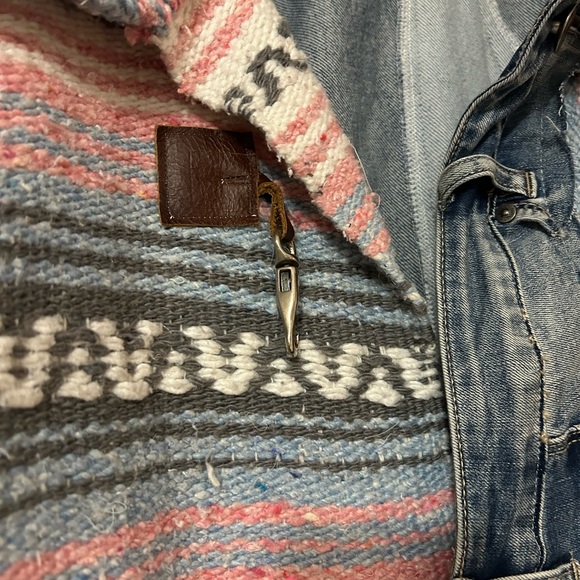 Upcycled Jean and Cotton Poncho Jacket - Picture 7 of 8